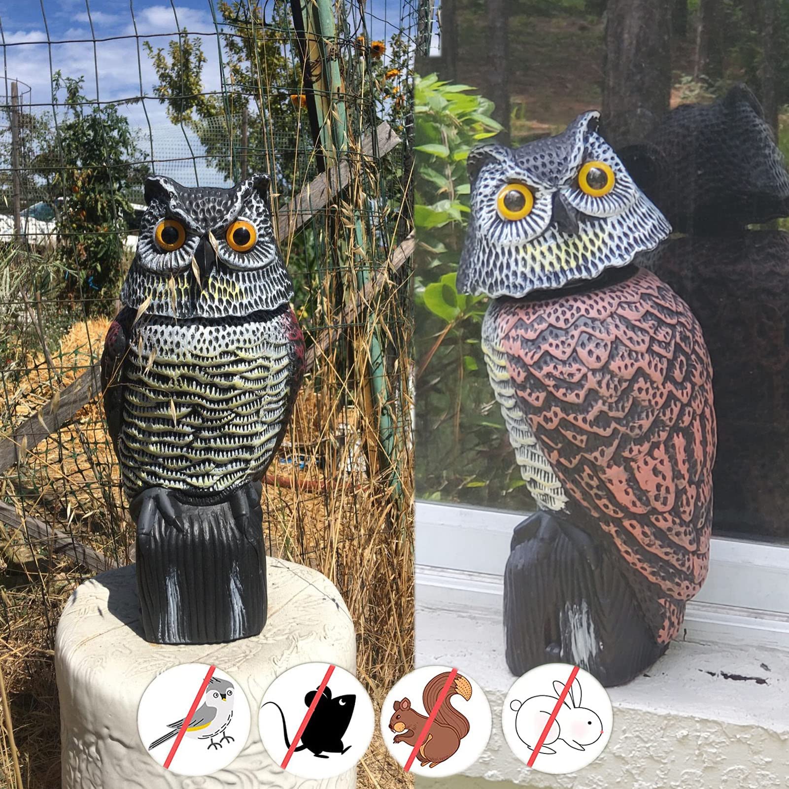 ✨残り1点✨Rvimoka【3D立体型のフクロウ】鳩よけカラスよけ 鳥害対策